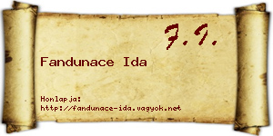 Fandunace Ida névjegykártya